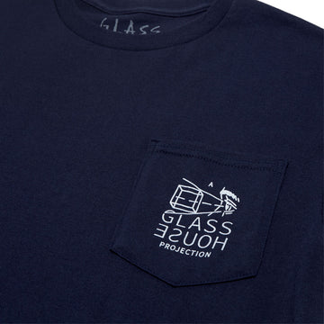 Glass House Projection Pocket T-Shirt - Navy