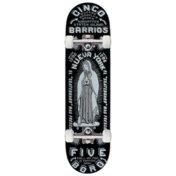 5Boro Cinco Barrios Skateboard Complete - Black - 8.25