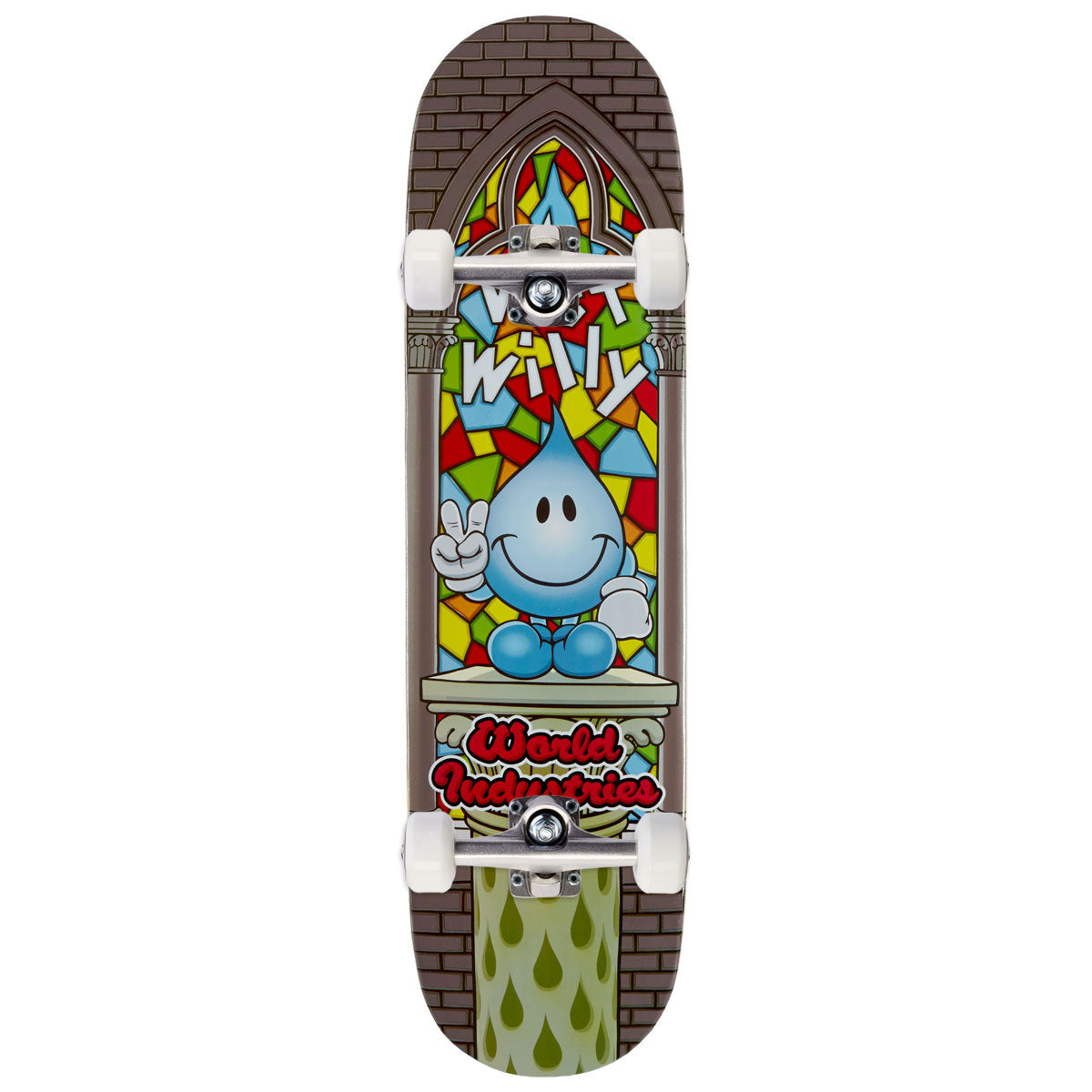 スケートボード WORLD INDUSTRIES BOARD WET WILLY 8.25 World Industries Wet Willy Stained Glass Skateboard Complete