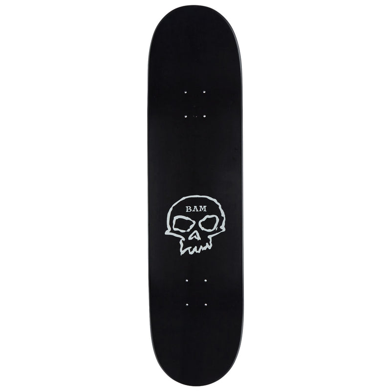 Zero x Bam Single Skull Skateboard Deck - Black - 8.25