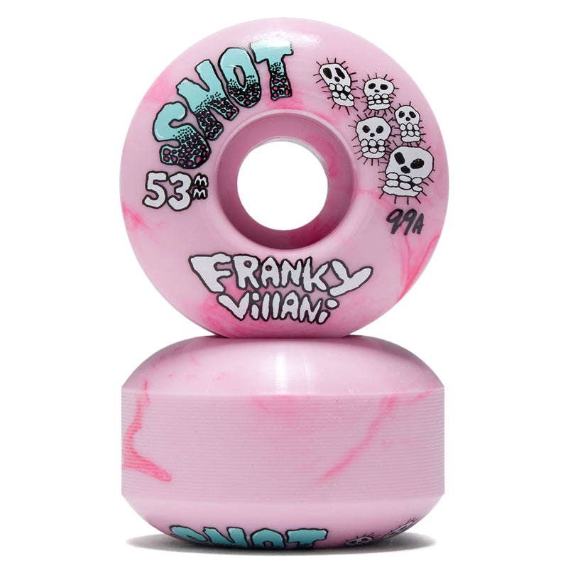 Snot Franky Villani Skulls Swirl 99a Skateboard Wheels - Pink - 53mm