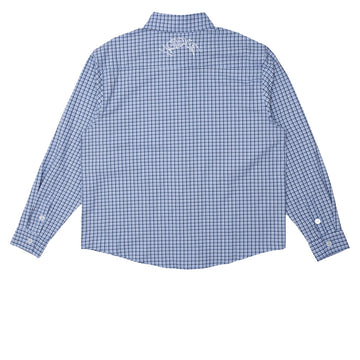 Hoddle Primary Logo Shirt - Gingham Blue