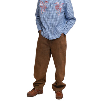 Hoddle Primary Logo Shirt - Gingham Blue