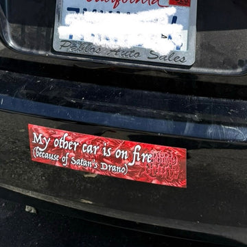 Satan's Drano Bumper Sticker - Red
