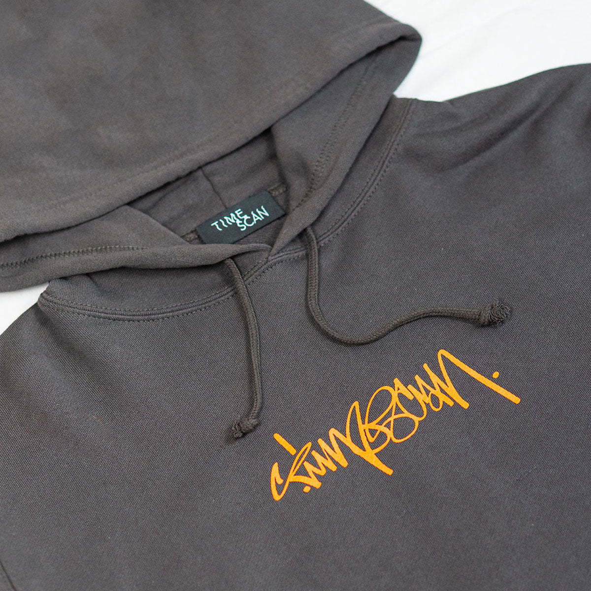 Timescan Script Logo Hoodie - Washed Black