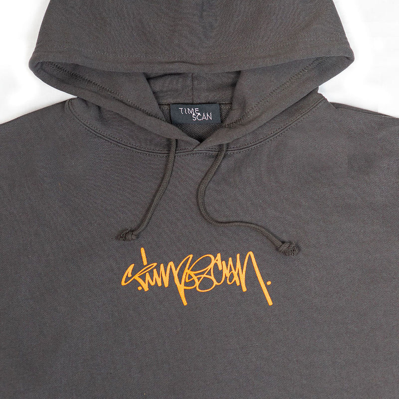 Timescan Script Logo Hoodie - Washed Black