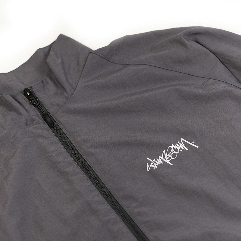 Timescan Script Logo Windbreaker Jacket - Dark Grey