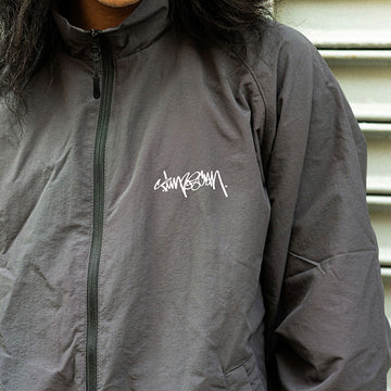 Timescan Script Logo Windbreaker Jacket - Dark Grey