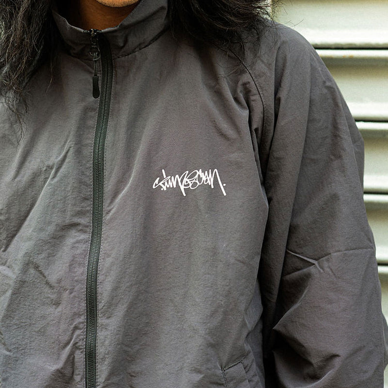 Timescan Script Logo Windbreaker Jacket - Dark Grey