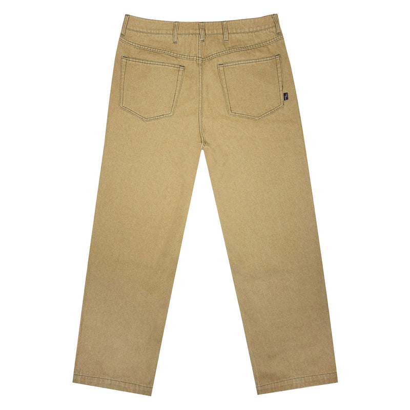 Timescan Relaxed Denim Jeans - Khaki