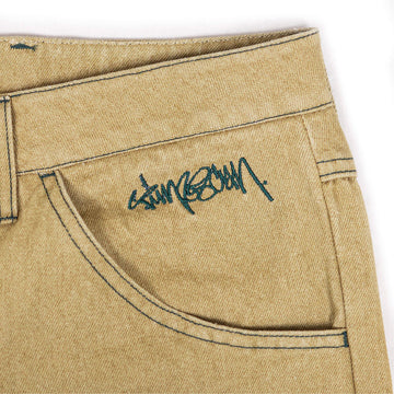 Timescan Relaxed Denim Jeans - Khaki