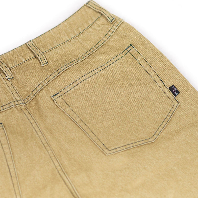 Timescan Relaxed Denim Jeans - Khaki