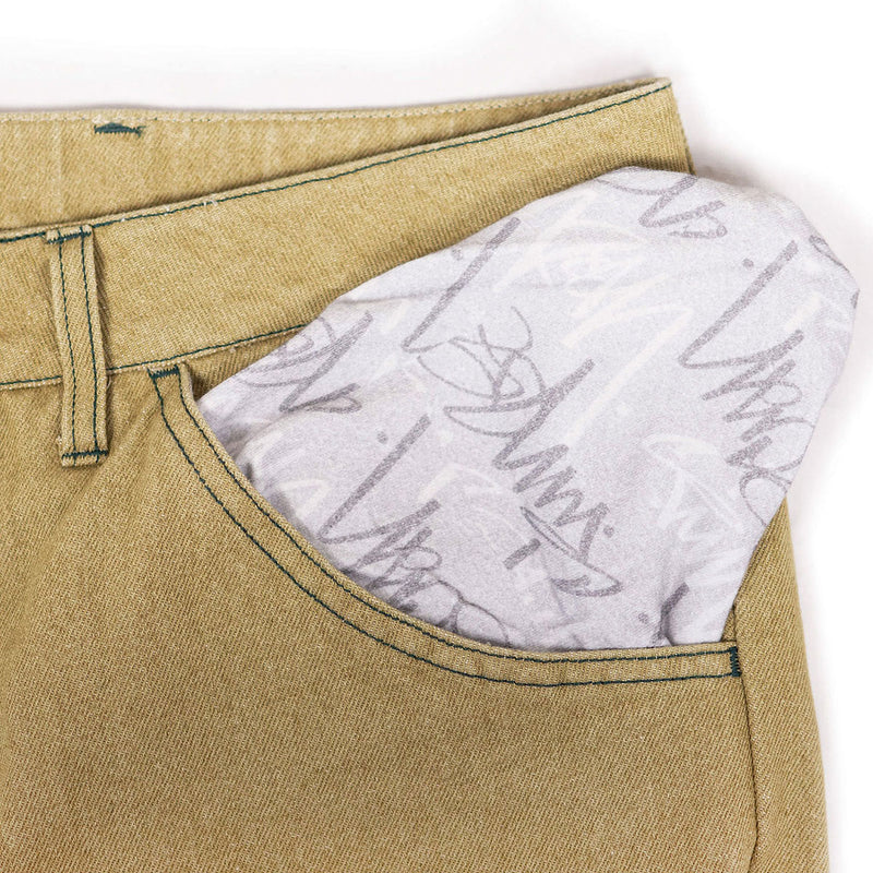 Timescan Relaxed Denim Jeans - Khaki