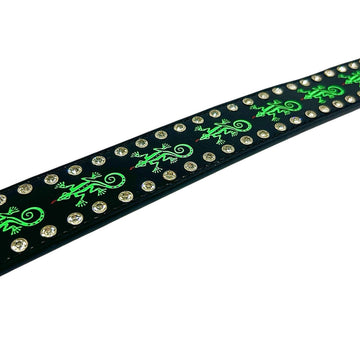 Loosey Gecko Rhinestone Belt - Black