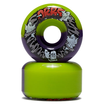 Welcome Orbs Apparitions Round 99a Skateboard Wheels - Green/Purple Split - 53mm
