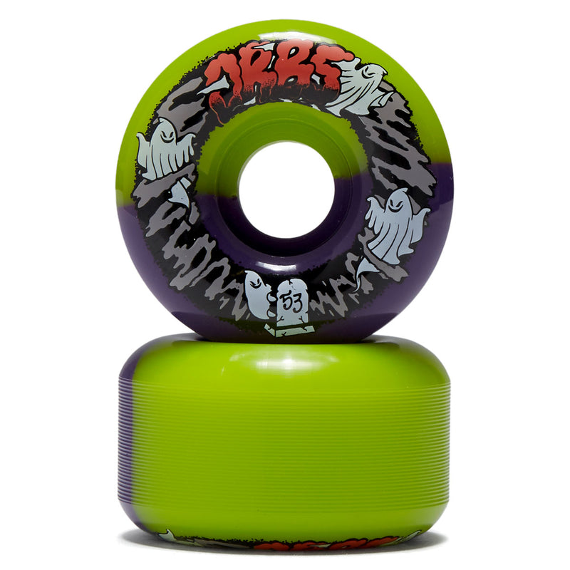Welcome Orbs Apparitions Round 99a Skateboard Wheels - Green/Purple Split - 53mm