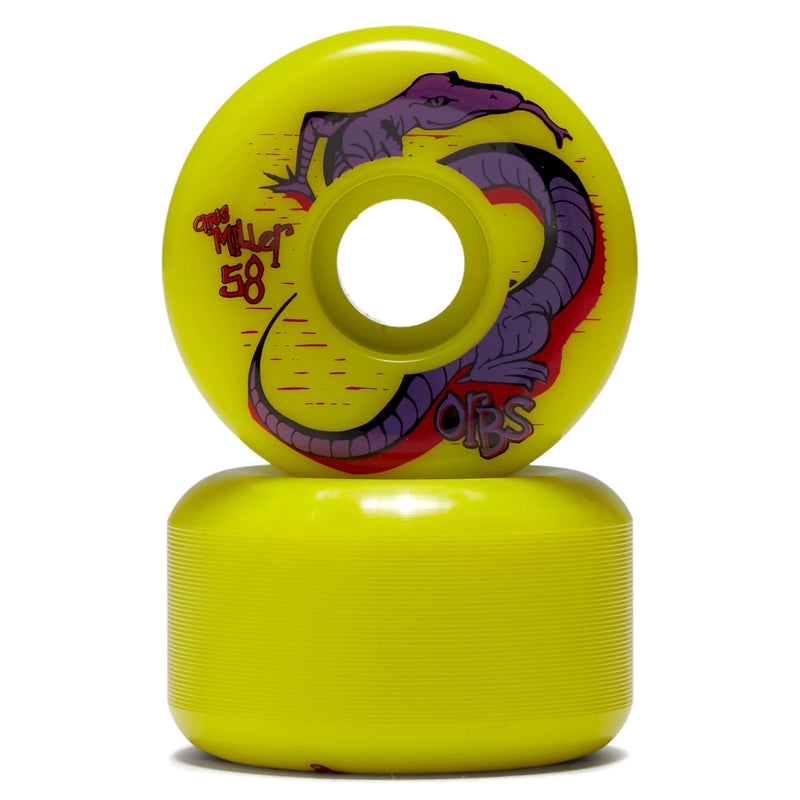 Welcome Orbs Specters Conical 99a Chris Miller Skateboard Wheels - Neon Yellow - 58mm