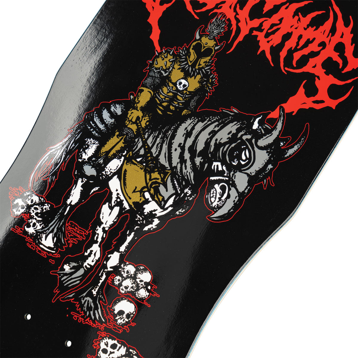 Welcome Rider On Dark Lord Skateboard Deck - Black/Gold Foil