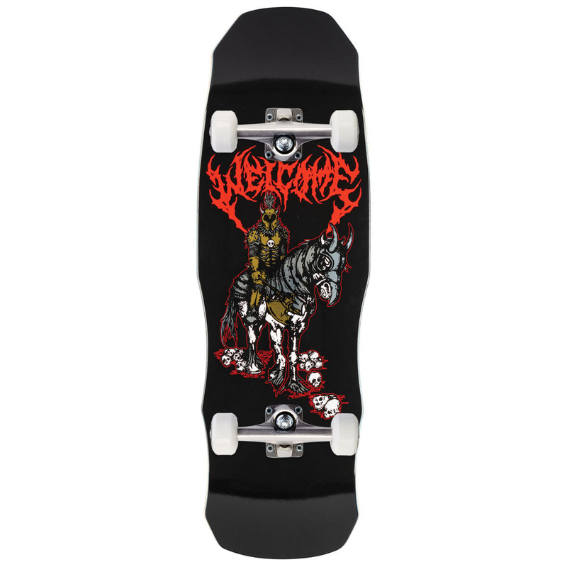Welcome Rider On Dark Lord Skateboard Complete - Black/Gold Foil - 9.75