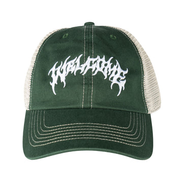 Welcome Barb Contrast Stitch Trucker Hat - Green