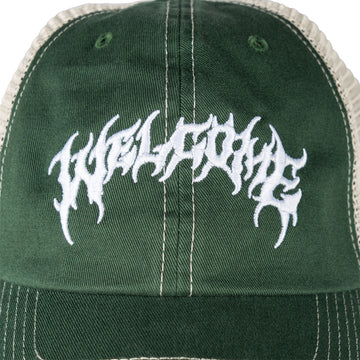 Welcome Barb Contrast Stitch Trucker Hat - Green