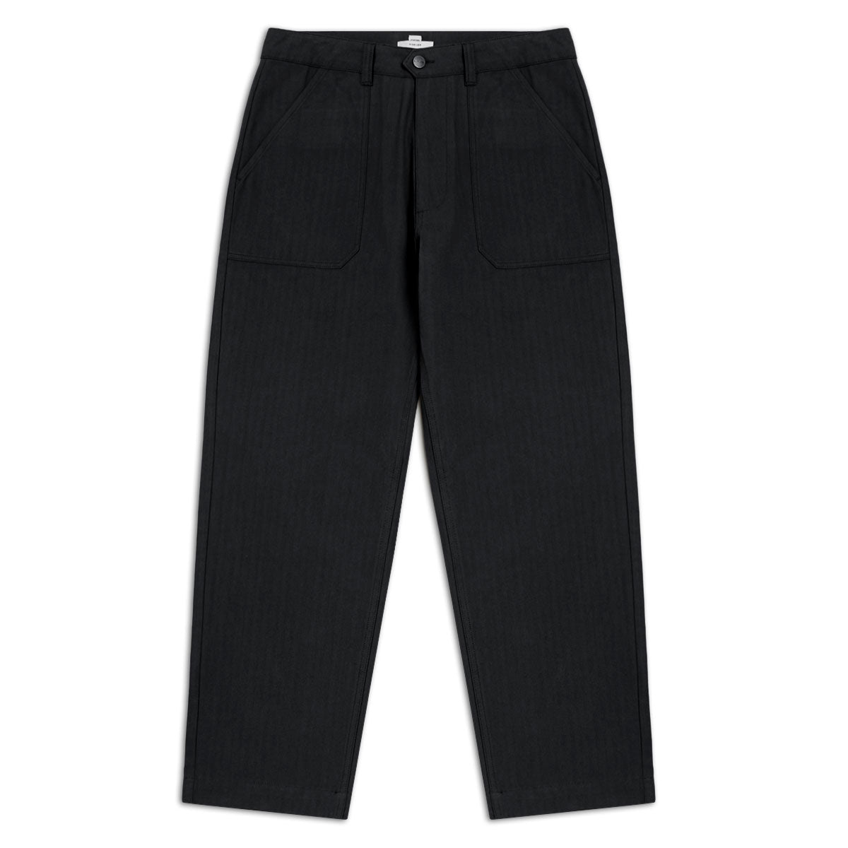 CCS Wide Leg Herringbone Pants - Black