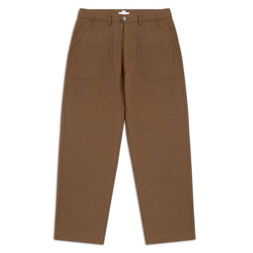 CCS Wide Leg Herringbone Pants - Brown