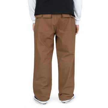 CCS Wide Leg Herringbone Pants - Brown