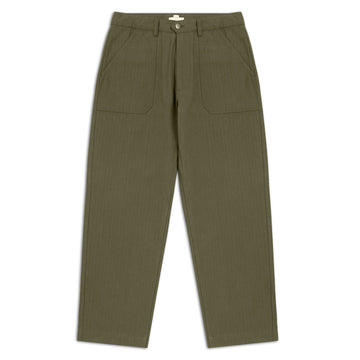 CCS Wide Leg Herringbone Pants - Olive