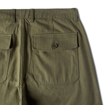 CCS Wide Leg Herringbone Pants - Olive