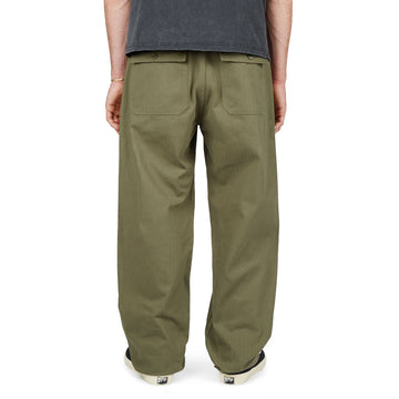 CCS Wide Leg Herringbone Pants - Olive