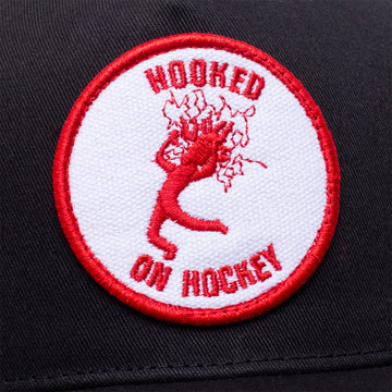 Hockey Hooked On Hockey Hat - Black