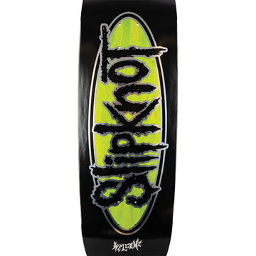 Welcome x Slipknot Oval Logo On Boline 2.0 Skateboard Complete - Black/Green Stain - 9.50