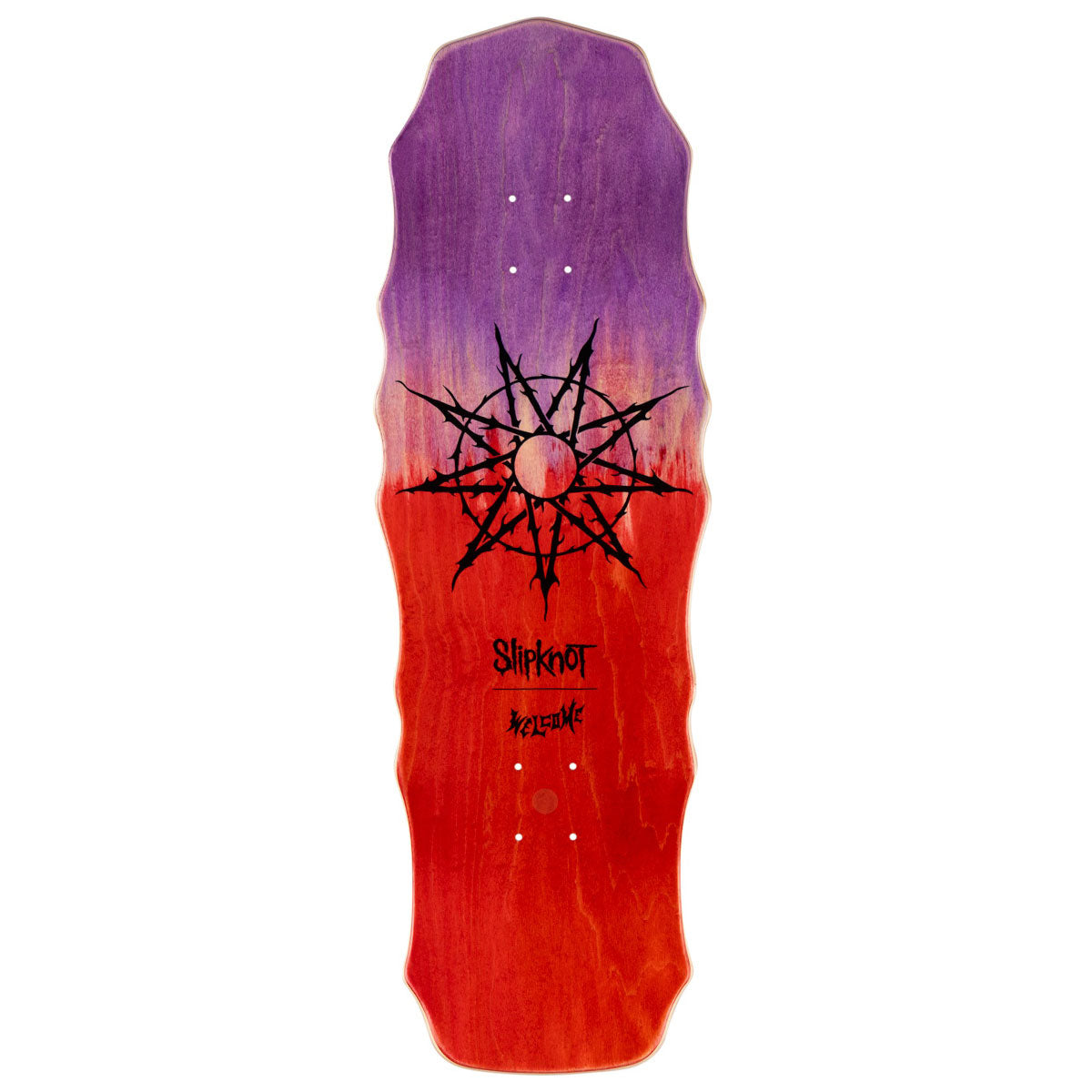 Welcome x Slipknot Tribal S On Widow Skateboard Deck - Purple/Red