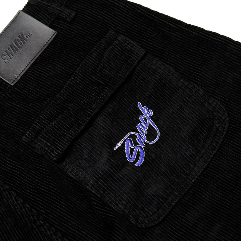 Snack Mic Check Corduroy Pants - Black