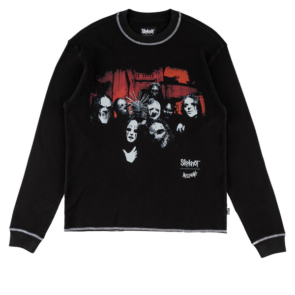 Welcome x Slipknot Masks Contrast Stitch Long Sleeve Thermal Shirt