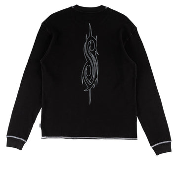 Welcome x Slipknot Masks Contrast Stitch Long Sleeve Thermal Shirt - Black/White
