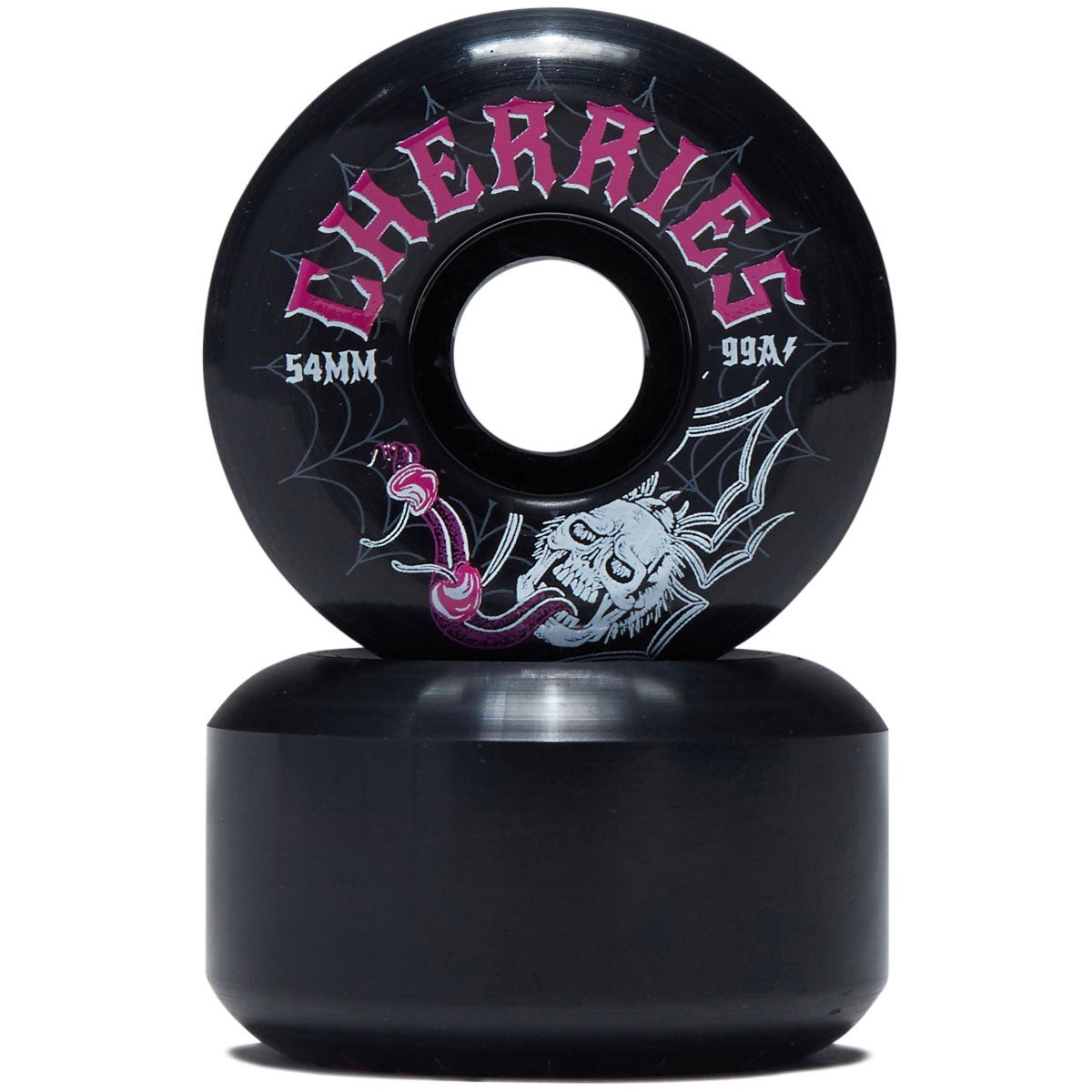 Cherries Spiders Conical Shape 99a Skateboard Wheels - Black - 54mm image 2