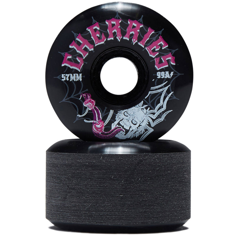 Cherries Spiders Conical Shape 99a Skateboard Wheels - Black - 57mm