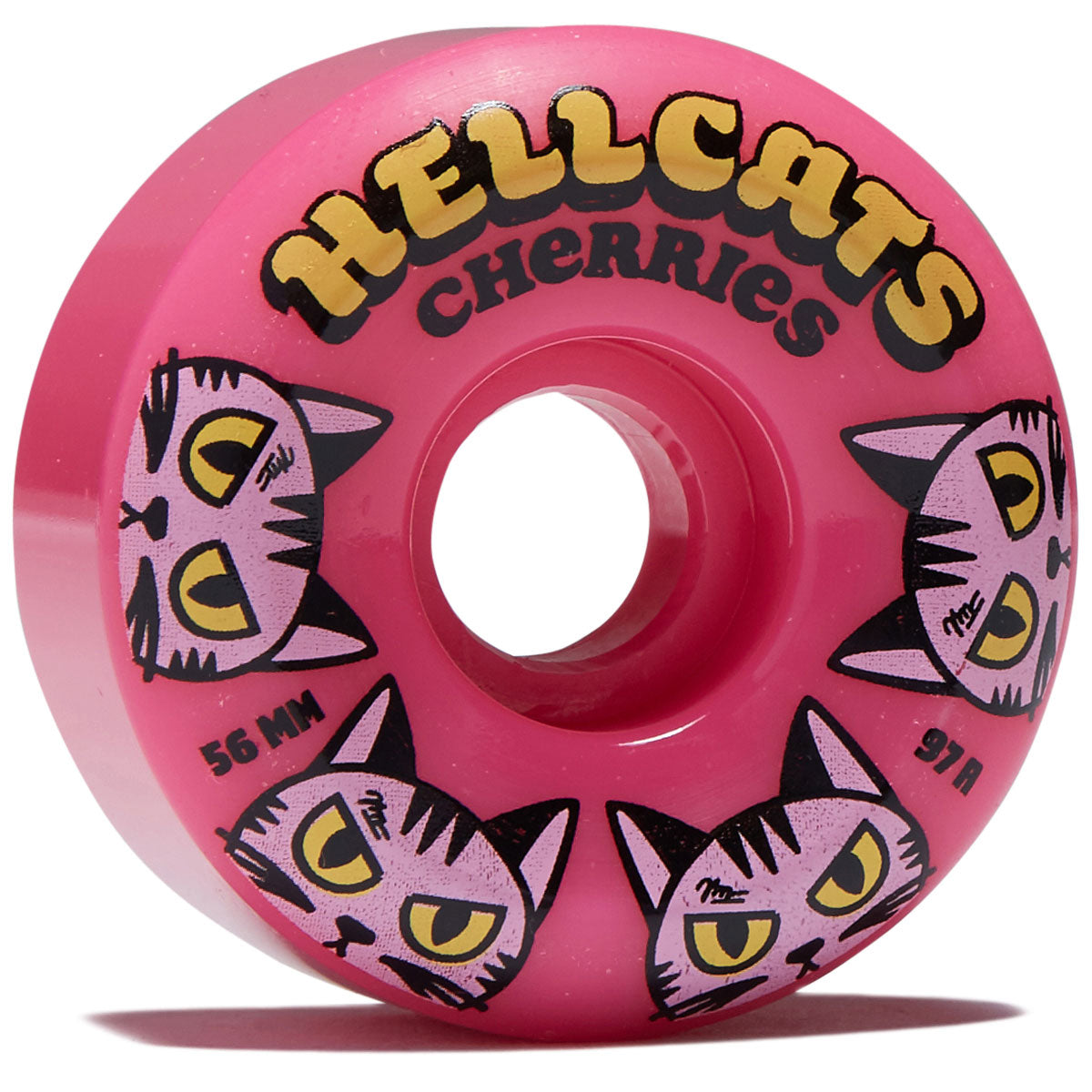 Cherries HellCats Conical Shape 97a Skateboard Wheels - Pink - 56mm image 1