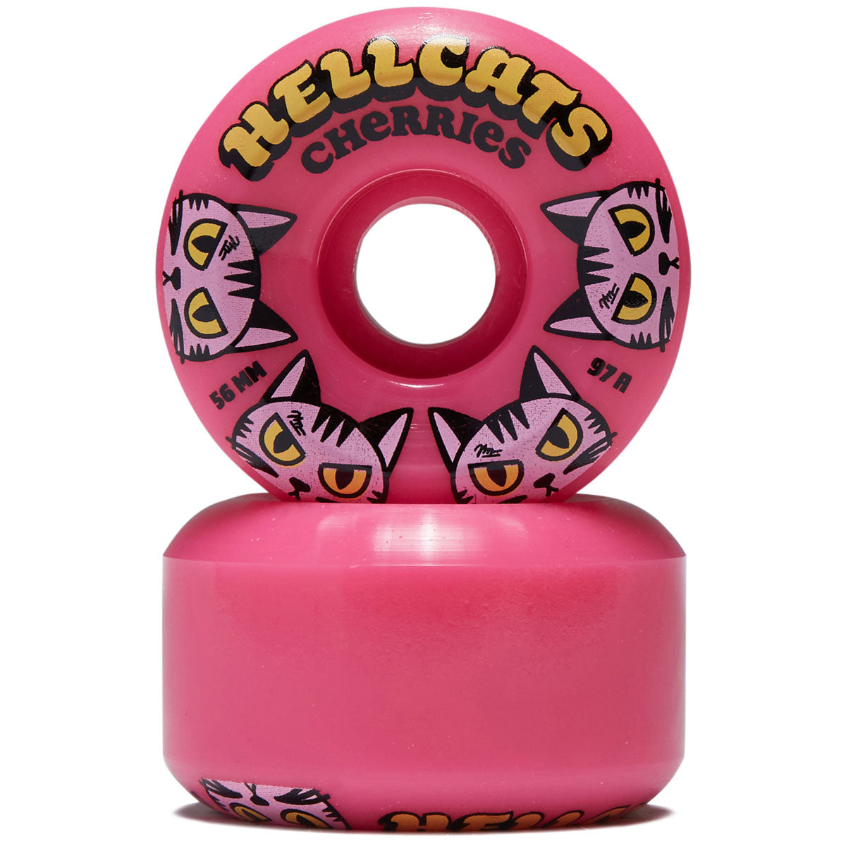 Cherries HellCats Conical Shape 97a Skateboard Wheels - Pink - 56mm image 2
