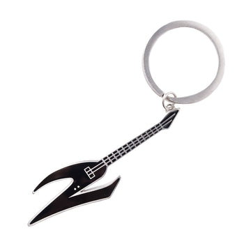 2 Riser Pads Guitar Keychain - Silver