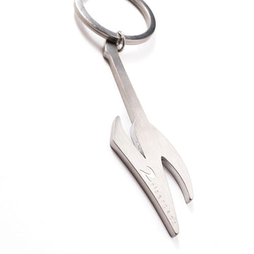 2 Riser Pads Guitar Keychain - Silver