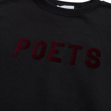 Poets OG Poets Flocked Crew Sweatshirt - Black/Burgundy Flocking