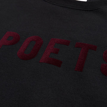 Poets OG Poets Flocked Crew Sweatshirt - Black/Burgundy Flocking