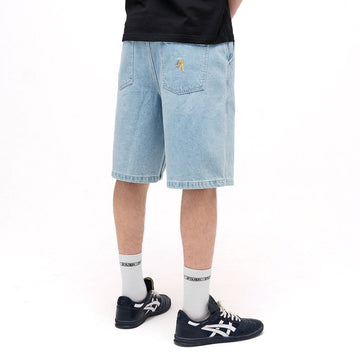 Passport Workers Club Jean Shorts - Washed Light Indigo