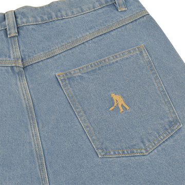 Passport Workers Club Jean Shorts - Washed Light Indigo