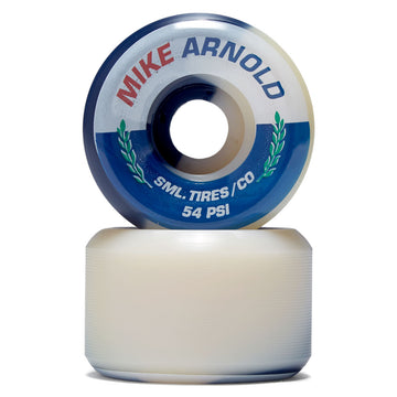 SML Street Tires Mike Arnold 99a XL V-Cut Skateboard Wheels - Natural/Blue Split Urethane - 54mm