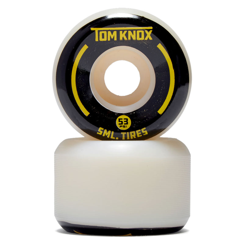 SML Street Tires Tom Knox 99a XL V-Cut Skateboard Wheels - Black Urethane - 53mm
