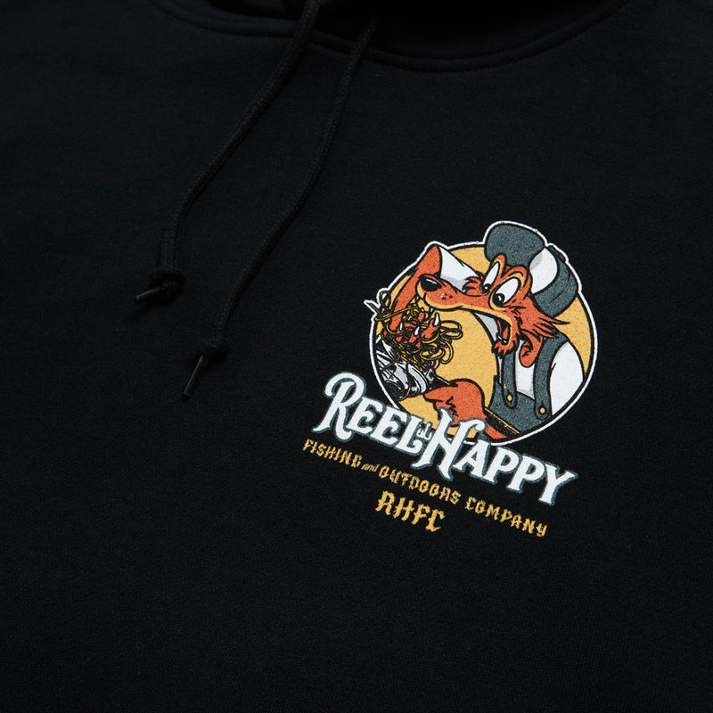 Reel Happy Birds Nest Hoodie - Black